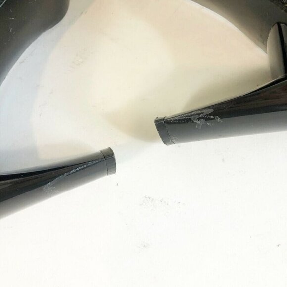 Stuart Weitzman Slingback Leather Pump Heels Womens 8.5 AA Black Peep Toe Buckle - Picture 6 of 8